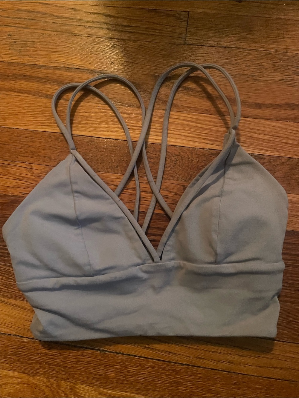 lululemon athletica Strappy Sports Bra in Light Gray and Deep Plum - Picture 6 of 7